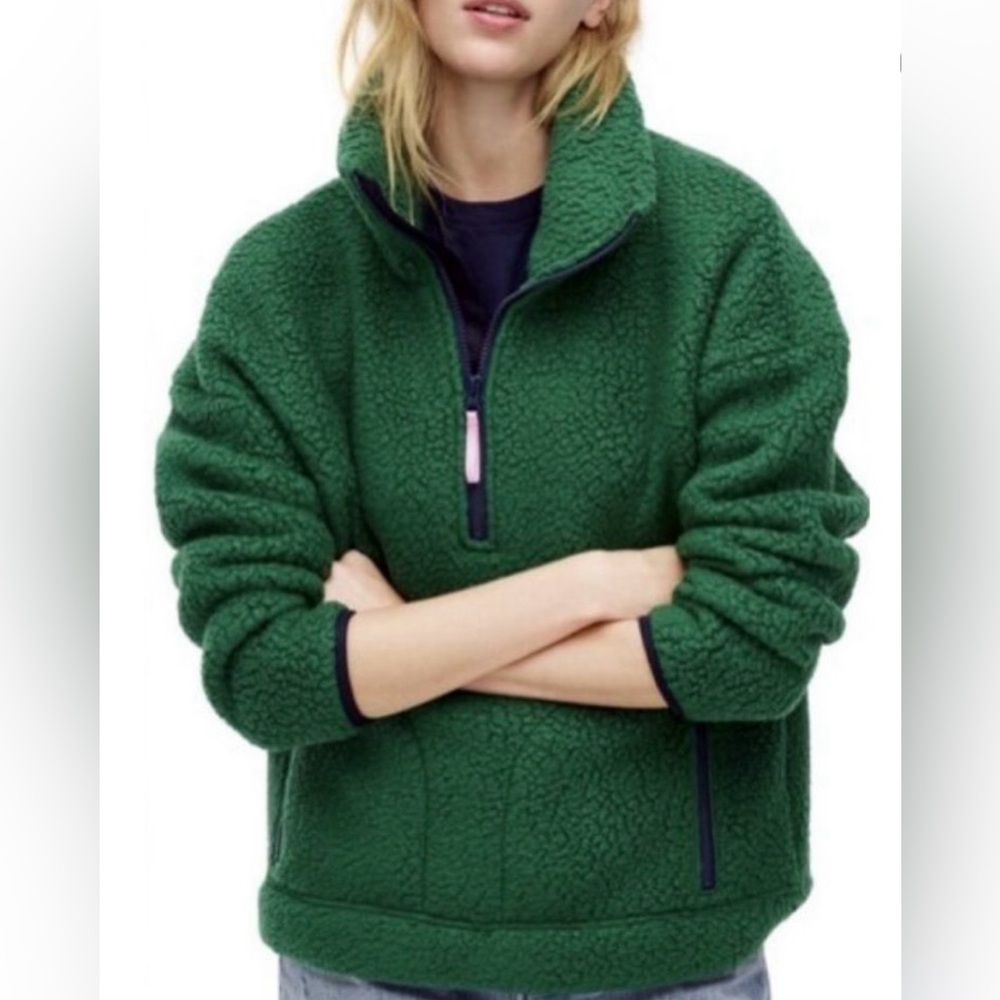 J. Crew Polartec fleece sherpa half-zip pullover New without